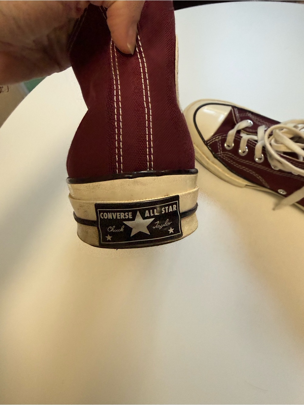 Converse Chuck Taylor Casual Maroon High-Top Sneakers - Picture 5 of 7